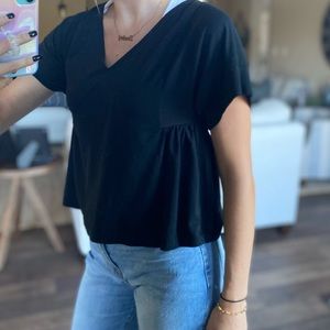 Black Madewell cropped shirt